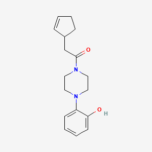 molecular formula C17H22N2O2 B7515901 2-Cyclopent-2-en-1-yl-1-[4-(2-hydroxyphenyl)piperazin-1-yl]ethanone 