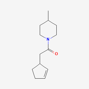 molecular formula C13H21NO B7515906 2-Cyclopent-2-en-1-yl-1-(4-methylpiperidin-1-yl)ethanone 