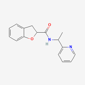 molecular formula C16H16N2O2 B7515925 N-(1-pyridin-2-ylethyl)-2,3-dihydro-1-benzofuran-2-carboxamide 
