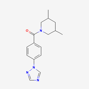 molecular formula C16H20N4O B7515953 (3,5-Dimethylpiperidin-1-yl)-[4-(1,2,4-triazol-1-yl)phenyl]methanone 