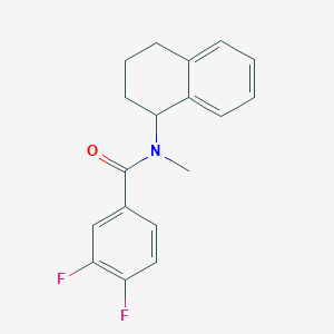 molecular formula C18H17F2NO B7515972 3,4-difluoro-N-methyl-N-(1,2,3,4-tetrahydronaphthalen-1-yl)benzamide 