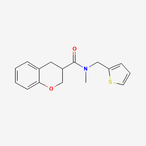 molecular formula C16H17NO2S B7516017 N-methyl-N-(thiophen-2-ylmethyl)-3,4-dihydro-2H-chromene-3-carboxamide 