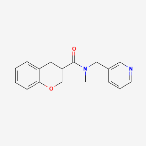molecular formula C17H18N2O2 B7516031 N-methyl-N-(pyridin-3-ylmethyl)-3,4-dihydro-2H-chromene-3-carboxamide 