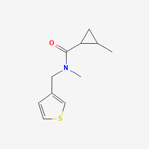 molecular formula C11H15NOS B7516039 N,2-dimethyl-N-(thiophen-3-ylmethyl)cyclopropane-1-carboxamide 