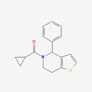molecular formula C17H17NOS B7516046 cyclopropyl-(4-phenyl-6,7-dihydro-4H-thieno[3,2-c]pyridin-5-yl)methanone 