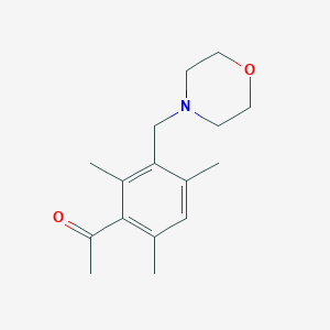 molecular formula C16H23NO2 B7516062 1-[2,4,6-Trimethyl-3-(morpholin-4-ylmethyl)phenyl]ethanone 