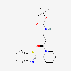 molecular formula C20H27N3O3S B7516093 tert-butyl N-[3-[2-(1,3-benzothiazol-2-yl)piperidin-1-yl]-3-oxopropyl]carbamate 