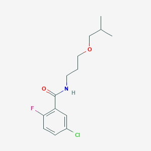 molecular formula C14H19ClFNO2 B7516094 5-chloro-2-fluoro-N-[3-(2-methylpropoxy)propyl]benzamide 