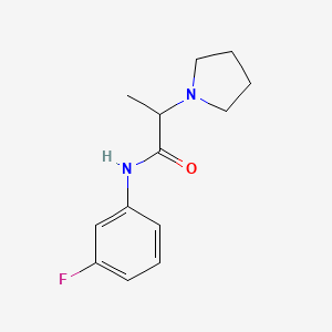 molecular formula C13H17FN2O B7516102 N-(3-fluorophenyl)-2-pyrrolidin-1-ylpropanamide 
