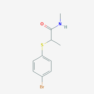 molecular formula C10H12BrNOS B7516150 2-(4-bromophenyl)sulfanyl-N-methylpropanamide 