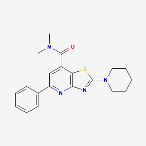 molecular formula C20H22N4OS B7516168 N,N-dimethyl-5-phenyl-2-piperidin-1-yl-[1,3]thiazolo[4,5-b]pyridine-7-carboxamide 