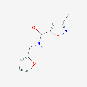 molecular formula C11H12N2O3 B7516184 N-(furan-2-ylmethyl)-N,3-dimethyl-1,2-oxazole-5-carboxamide 