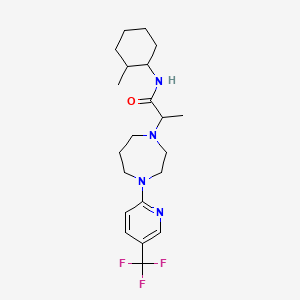 molecular formula C21H31F3N4O B7516192 N-(2-methylcyclohexyl)-2-[4-[5-(trifluoromethyl)pyridin-2-yl]-1,4-diazepan-1-yl]propanamide 