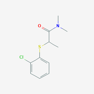 molecular formula C11H14ClNOS B7516198 2-(2-chlorophenyl)sulfanyl-N,N-dimethylpropanamide 