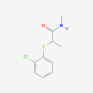 molecular formula C10H12ClNOS B7516205 2-(2-chlorophenyl)sulfanyl-N-methylpropanamide 