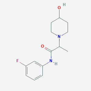 molecular formula C14H19FN2O2 B7516238 N-(3-fluorophenyl)-2-(4-hydroxypiperidin-1-yl)propanamide 