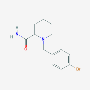 molecular formula C13H17BrN2O B7516250 1-[(4-Bromophenyl)methyl]piperidine-2-carboxamide 