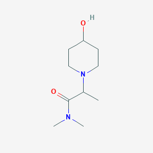 molecular formula C10H20N2O2 B7516284 2-(4-hydroxypiperidin-1-yl)-N,N-dimethylpropanamide 