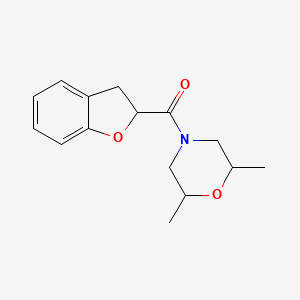 molecular formula C15H19NO3 B7516297 2,3-Dihydro-1-benzofuran-2-yl-(2,6-dimethylmorpholin-4-yl)methanone 