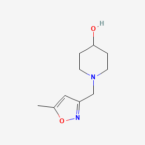 molecular formula C10H16N2O2 B7516315 1-[(5-Methyl-1,2-oxazol-3-yl)methyl]piperidin-4-ol 