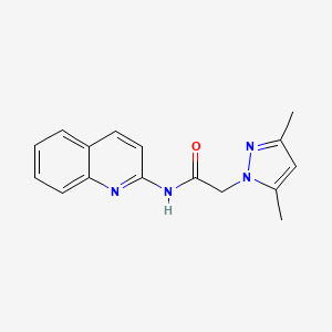 molecular formula C16H16N4O B7516334 2-(3,5-dimethylpyrazol-1-yl)-N-quinolin-2-ylacetamide 