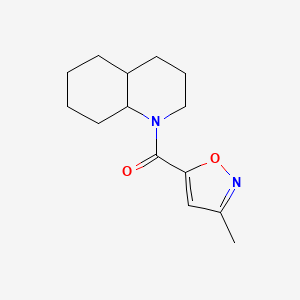 molecular formula C14H20N2O2 B7516358 3,4,4a,5,6,7,8,8a-octahydro-2H-quinolin-1-yl-(3-methyl-1,2-oxazol-5-yl)methanone 