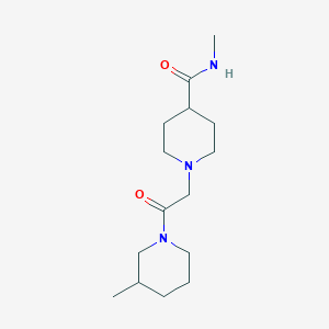 molecular formula C15H27N3O2 B7516359 N-methyl-1-[2-(3-methylpiperidin-1-yl)-2-oxoethyl]piperidine-4-carboxamide 