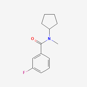 molecular formula C13H16FNO B7516386 N-cyclopentyl-3-fluoro-N-methylbenzamide 