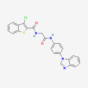 molecular formula C24H17ClN4O2S B7516392 N-[2-[4-(苯并咪唑-1-基)苯胺基]-2-氧代乙基]-3-氯-1-苯并噻吩-2-甲酰胺 