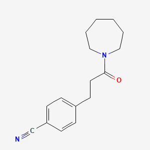molecular formula C16H20N2O B7516394 4-[3-(Azepan-1-yl)-3-oxopropyl]benzonitrile 