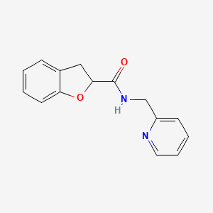molecular formula C15H14N2O2 B7516451 N-(pyridin-2-ylmethyl)-2,3-dihydro-1-benzofuran-2-carboxamide 