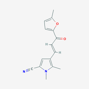 molecular formula C15H14N2O2 B7516489 1,5-dimethyl-4-[(E)-3-(5-methylfuran-2-yl)-3-oxoprop-1-enyl]pyrrole-2-carbonitrile 