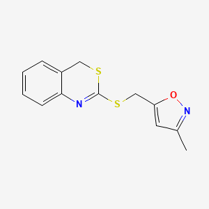 molecular formula C13H12N2OS2 B7516509 5-(4H-3,1-benzothiazin-2-ylsulfanylmethyl)-3-methyl-1,2-oxazole 