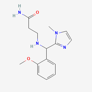 molecular formula C15H20N4O2 B7516521 3-[[(2-Methoxyphenyl)-(1-methylimidazol-2-yl)methyl]amino]propanamide 
