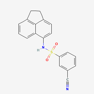 molecular formula C19H14N2O2S B7516522 3-cyano-N-(1,2-dihydroacenaphthylen-5-yl)benzenesulfonamide 