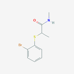 molecular formula C10H12BrNOS B7516550 2-(2-bromophenyl)sulfanyl-N-methylpropanamide 