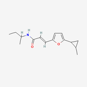 molecular formula C15H21NO2 B7516552 (E)-N-butan-2-yl-3-[5-(2-methylcyclopropyl)furan-2-yl]prop-2-enamide 
