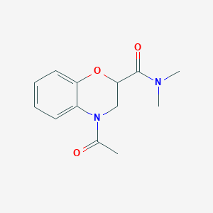molecular formula C13H16N2O3 B7516570 4-acetyl-N,N-dimethyl-2,3-dihydro-1,4-benzoxazine-2-carboxamide 
