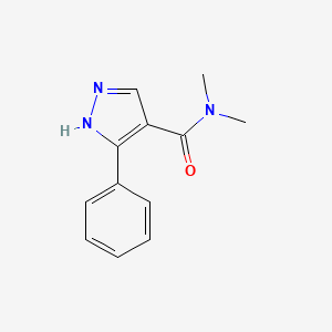 molecular formula C12H13N3O B7516581 N,N-dimethyl-5-phenyl-1H-pyrazole-4-carboxamide 
