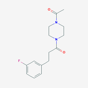 molecular formula C15H19FN2O2 B7516589 1-(4-Acetylpiperazin-1-yl)-3-(3-fluorophenyl)propan-1-one 