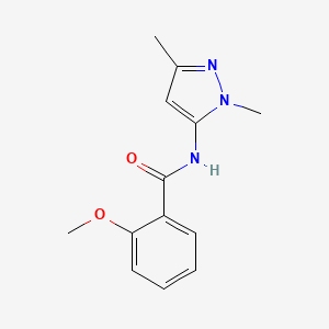 molecular formula C13H15N3O2 B7516604 N-(2,5-dimethylpyrazol-3-yl)-2-methoxybenzamide 