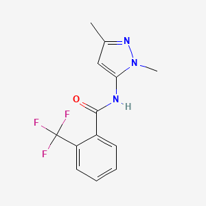 molecular formula C13H12F3N3O B7516610 N-(2,5-dimethylpyrazol-3-yl)-2-(trifluoromethyl)benzamide 