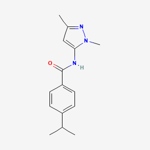 molecular formula C15H19N3O B7516619 N-(2,5-dimethylpyrazol-3-yl)-4-propan-2-ylbenzamide 