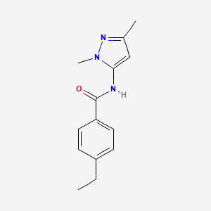 molecular formula C14H17N3O B7516637 N-(2,5-dimethylpyrazol-3-yl)-4-ethylbenzamide 