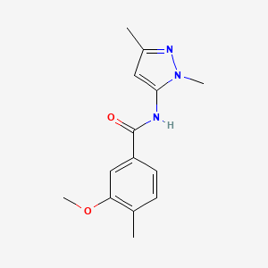 molecular formula C14H17N3O2 B7516646 N-(2,5-dimethylpyrazol-3-yl)-3-methoxy-4-methylbenzamide 