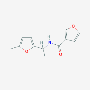 molecular formula C12H13NO3 B7516653 N-[1-(5-methylfuran-2-yl)ethyl]furan-3-carboxamide 