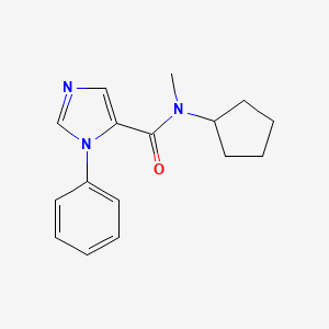 molecular formula C16H19N3O B7516659 N-cyclopentyl-N-methyl-3-phenylimidazole-4-carboxamide 