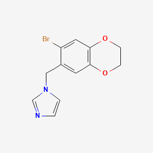 molecular formula C12H11BrN2O2 B7516667 1-[(6-Bromo-2,3-dihydro-1,4-benzodioxin-7-yl)methyl]imidazole 