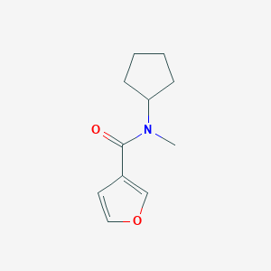 molecular formula C11H15NO2 B7516672 N-cyclopentyl-N-methylfuran-3-carboxamide 