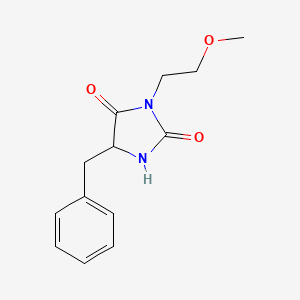 molecular formula C13H16N2O3 B7516711 5-Benzyl-3-(2-methoxyethyl)imidazolidine-2,4-dione 